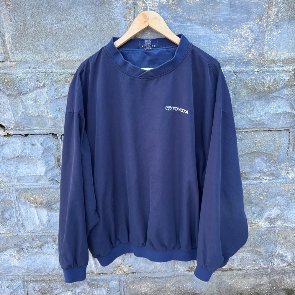Vtg Toyota Mens Windbreaker 2XL Blue Jacket Pullover